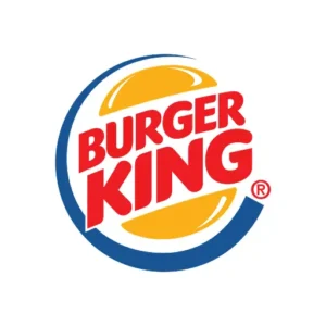 the burger king logo displays a hamburger icon with the brand name prominently featured in vibrant colors.