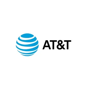 at&t logo displayed prominently on a white background