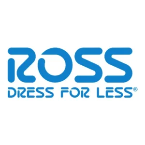Ross Stores ross dress for less logo featuring bold text in red and white, representing the discount retail brand.