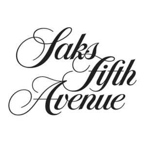 Saks Fifth Avenue saks fifth avenue logo featuring elegant typography in black and white.