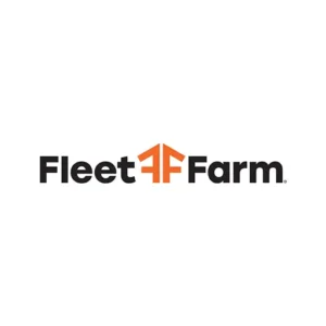 Fleet Farm fleet farm logo featuring bold orange and black letters on a white background.