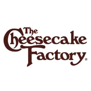 logo of the cheesecake factory featuring elegant typography and a distinctive design.
