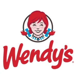 wendy's logo featuring a redhaired girl with pigtails and a blue collar